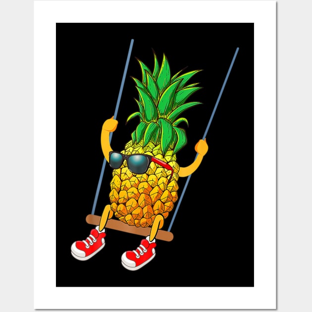 Funny swinging pineapple swinger sunglasses summer Wall Art by Tianna Bahringer